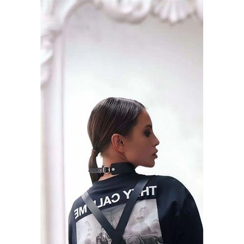 İpli Bağlamalı Şık Deri Choker Tasma - APFT675