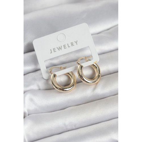 Gold Renk Pirinç Halka 20 mm Kadın Küpe
