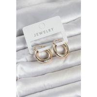 Gold Renk Pirinç Halka 20 mm Kadın Küpe