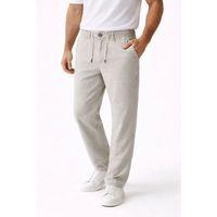 Erkek Keten Cepli Pantolon Lastikli Bel Bağcıklı Önden Fermuarlı - Gri