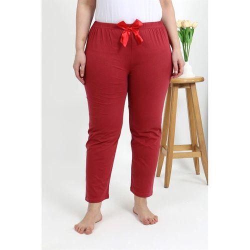 Kadın Büyük Beden Mercan Pamuklu Rahat Kalıp Ev Giyim Pijama Altı