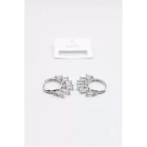 Baget Taşlı Shakira Küpe - Gümüş