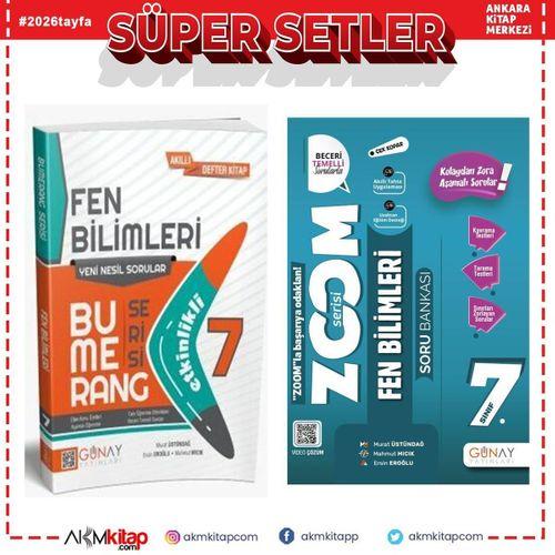 Günay Yayınları 7. Sınıf Fen Bilimleri Etkinlikli Bumerang Serisi ve Soru Bankası Seti 2 Kitap
