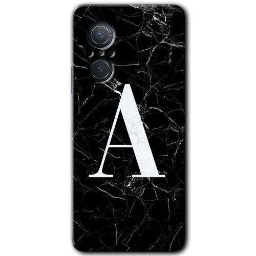 Potkal Hediye Fabrikası Huawei Nova 9 SE Kılıf HD Desen Baskılı Arka Kapak - Beyaz Mermer Desenli Ü Harfi