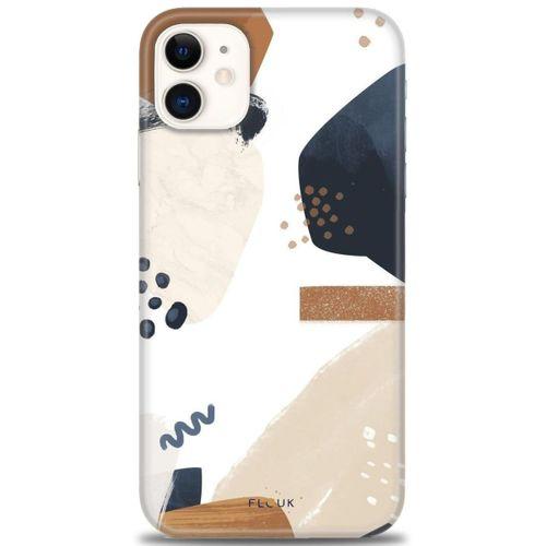 iPhone 11 Kılıf HD Baskılı Kılıf - Bej + Tam Ekran Koruyucu