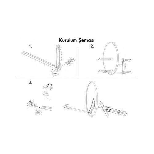 Tayfun 70 cm Ofset Uydu Çanak Anten-Büyük Maunt