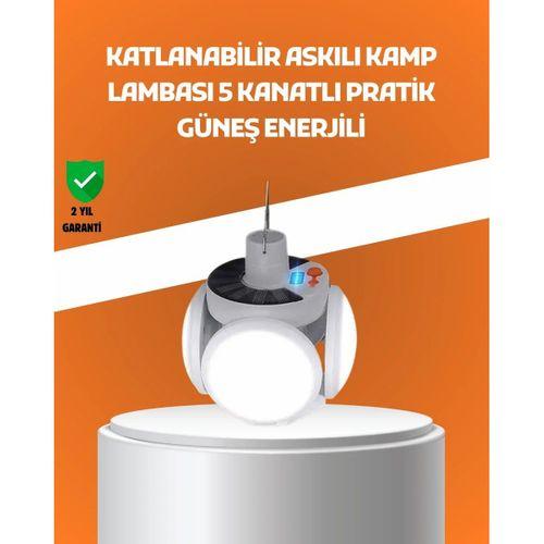 Çok Amaçlı Katlanabilir Güneş Enerjili Kamp Lambası – Masa Üstü Ve Asılabilir Kullanım