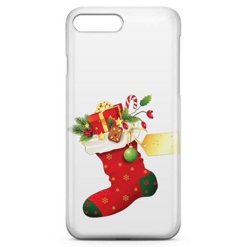 Apple iPhone 8 Plus Kılıf Kırmızı Çorap Arka Kapak Koruma Desenli Full Koruyucu