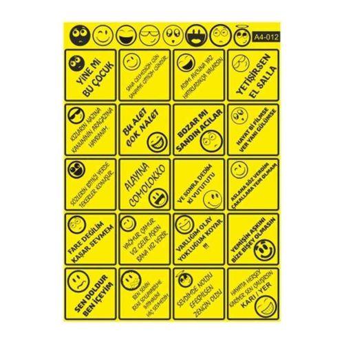SEVGENT A4 Sticker 012 Tek Paket Çoklu