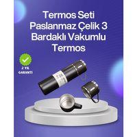 Isıyı Uzun Süre Koruyan 500 Ml Termos Seti | Çelik Gövde, 2 Bardaklı, Hediye Kutulu