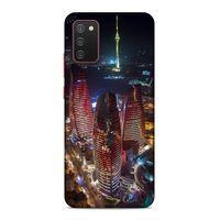 Samsung Galaxy A02s Uyumlu Kılıf Azarbaijan (33) Hybrid Kılıf Kuleler Gece