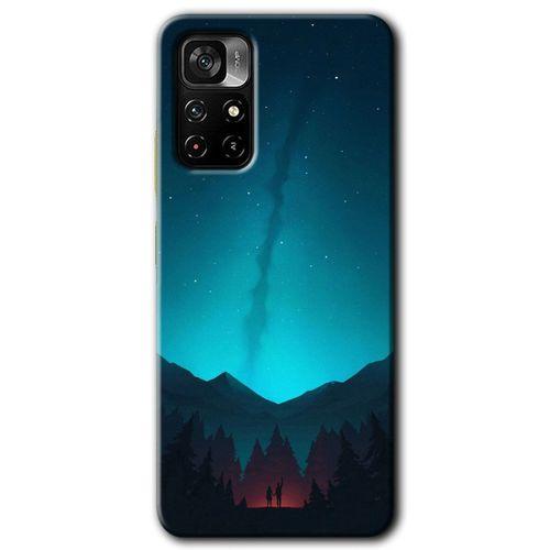 Xiaomi Poco M4 Pro 5G HD Baskılı Kılıf + 9D Tam Ekran Koruyucu - Night Fores Mount