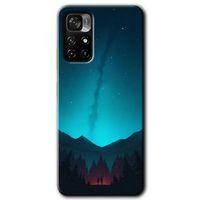 Xiaomi Poco M4 Pro 5G HD Baskılı Kılıf + 9D Tam Ekran Koruyucu - Night Fores Mount