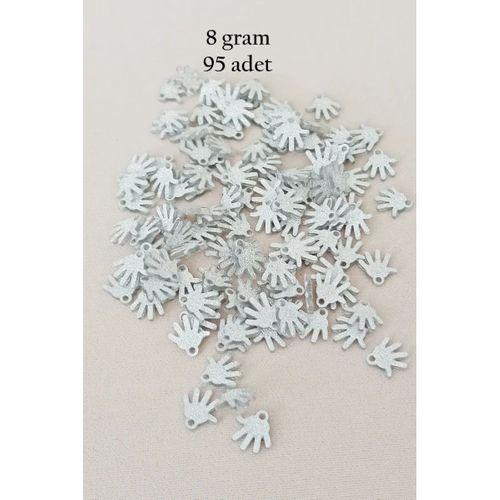 Oya Abiye Bileklik Kolye Pleksi Metalik Plastik Pul Gümüş Renk 8 gram 95 adet - BNC519