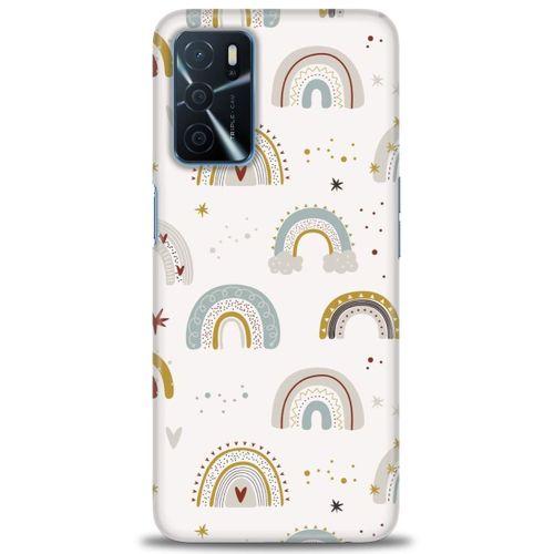 Oppo A16 Kılıf HD Baskılı Kılıf - Gökkuşağı + Tam Ekran Koruyucu