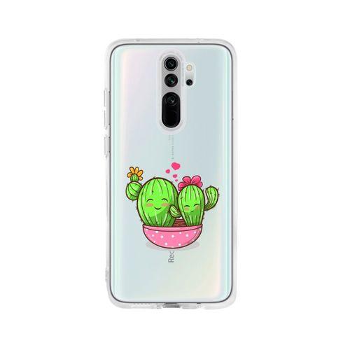Redmi Note 8 Pro Sevimli Kaktüs Desenli Premium Şeffaf Silikon Kılıf