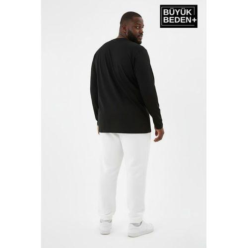 Erkek Büyük Beden Uzun Kollu 2 İplik Bisiklet Yaka Tişört SPR26BEA942