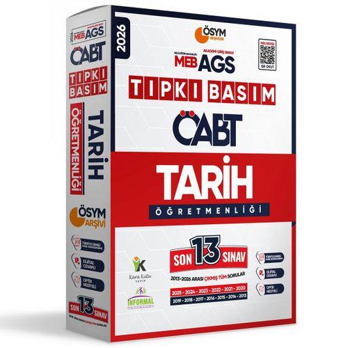 2026 MEB-AGS ÖABT Tarih Öğretmenliği ÖSYM Tıpkı Basım 13lü Deneme Paketi Dijital Cevaplı