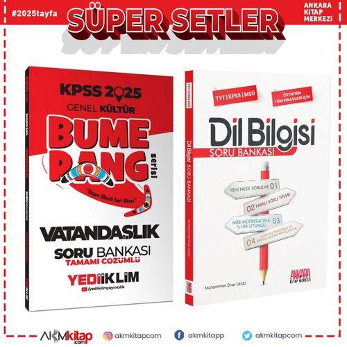 Yediiklim 2025 KPSS Bumerang Vatandaşlı ve AKM Dil Bilgisi Soru Bankası Seti 2 Kitap