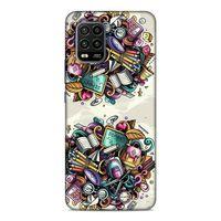 Xiaomi Mi 10 Lite Kılıf Kirtasiye Malzemeleri Doodle Arka Kapak Silikon Koruma Full Koruyucu