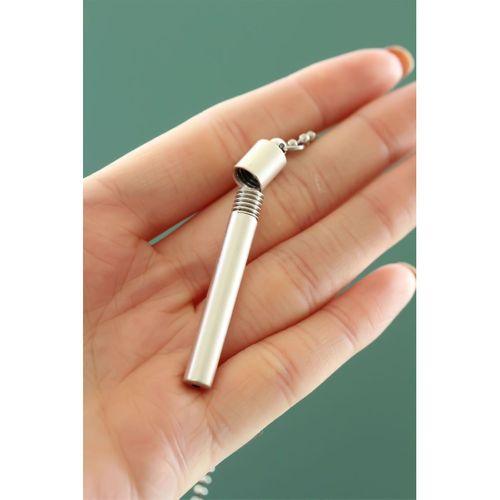 Kapsül Model Metal Gümüş Renk Kadın Kolye