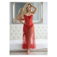 Kırmızı Dantelli Şifon Gecelik - 202