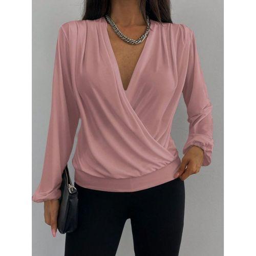 Kadın Uzun Kollu Kruvaze Yaka Sandy Bluz