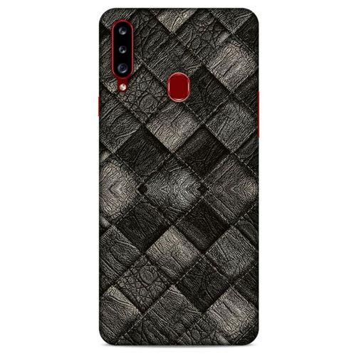 Samsung Galaxy A20s Kılıf Patchwork (25) Antişok Kapak Siyah Gri