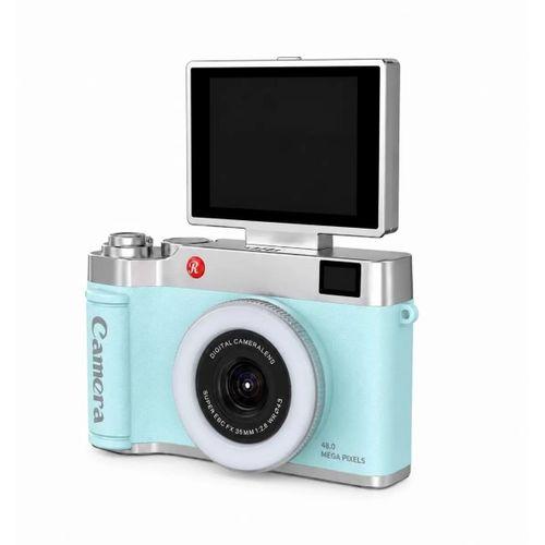 4k Çantalı Dijital Retro Video Kamera 48mp 16x Zoom Işıklı (32gb) Kart Dijital Fotoğraf Makinesi Mavi
