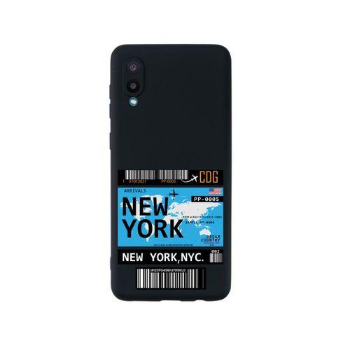 Samsung A02 Newyork Premium Silikonlu Siyah Telefon Kılıfı