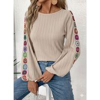 Kadın Uzun Kollu Kayık Yaka şardonlu Kaşkorse Bej Bluz