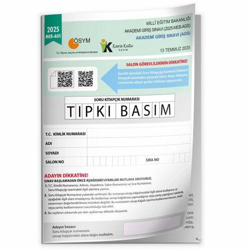 2025 MEB AGS Tıpkı Basım Çıkmış Soru ÖSYM Kitapçığı TAM HALİ Video/PDF Çözümlü Türkiye Geneli