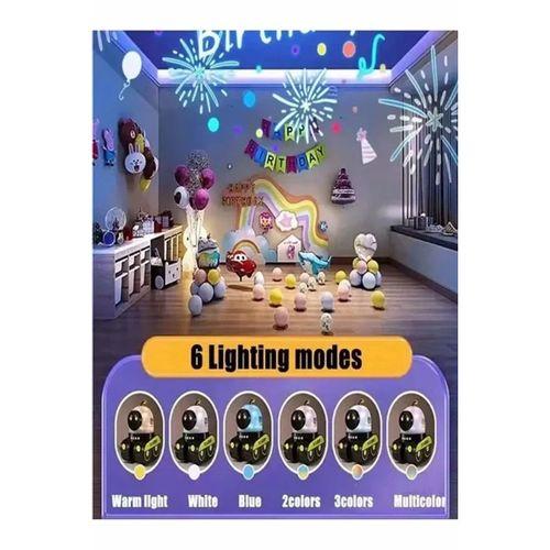 Robot Projeksiyon Gece Lambası Hoparlörlü Şarjlı Yıldızlı Gökyüzü Temalı Led Projeksiyon Lambası