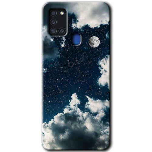 Potkal Hediye Fabrikası Samsung Galaxy A21s Kılıf HD Desen Baskılı Arka Kapak - Gece Gökyüzü