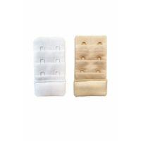 2 Adet Agraf Sütyen Uzatma Kopçası 3 Sıra / 2 Kanca Beyaz Ten