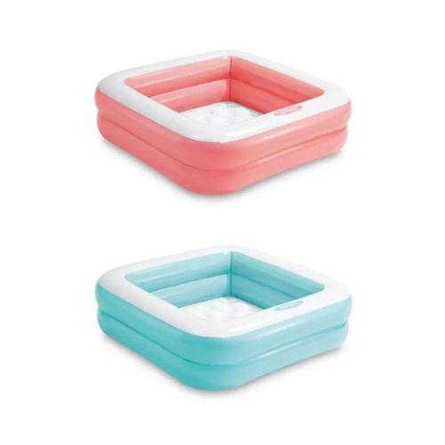Mini Kare Havuz 86x86x25 cm-Yumuşak Tabanlı Bebek Havuzu-El Pompası