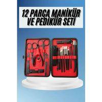 Deri Çantalı Siyah Paslanmaz Çelik 17 Parça Manikür Pedikür Seti