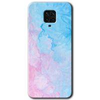 MRCİLETİSİM Xiaomi Redmi Note 9s Kılıf Baskılı Kapak - Blue Art + 5D Tam Kaplayan Cam