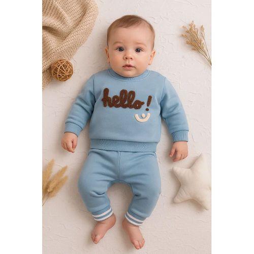 Hello Nakışlı % 100 Pamuk 2'li Erkek Bebek Takım