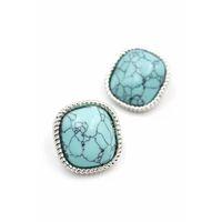 Turkauz Taşlı Küpe - Gümüş