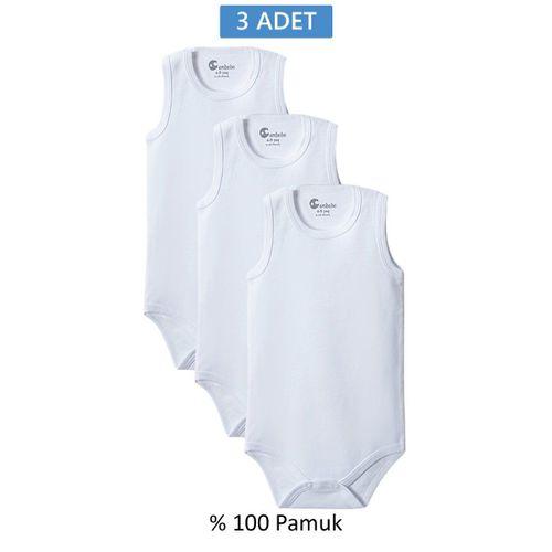Beyaz Askılı Body Zıbın 7-12 YAŞ Çocuklar İçin (3 ADET) Alttan Çıtçıtlı Özel Gereksinimli