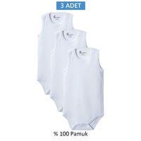 Beyaz Askılı Body Zıbın 7-12 YAŞ Çocuklar İçin (3 ADET) Alttan Çıtçıtlı Özel Gereksinimli