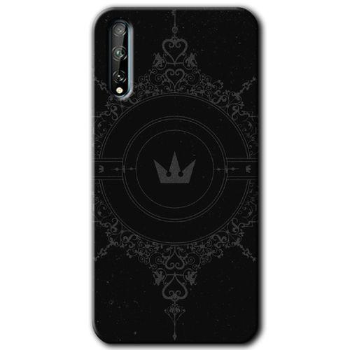Huawei Y8P Kılıf HD Desen Baskılı Arka Kapak - Siyah Mandala 1 + Kırılmaz Cam