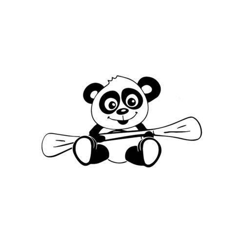 Kürek Çeken Panda Sticker 10 X 5 Cm