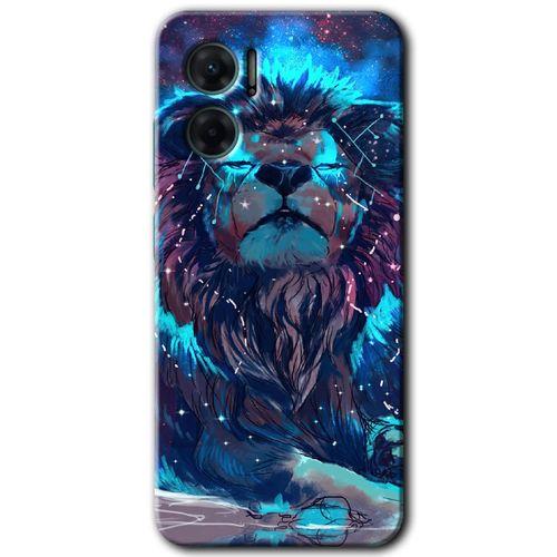 Xiaomi Redmi Note 11E HD Baskılı Kılıf + 9D Tam Ekran Koruyucu - Neon Aslan