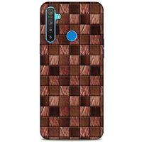 Oppo Realme 5i Kılıf Patchwork (4) Koruma Kılıfı Açık Kahverengi