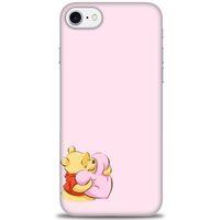 iPhone 7 Kılıf HD Baskılı Kılıf - Winnie the Pooh Kalpli + Tam Ekran Koruyucu