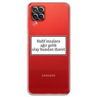 Galaxy A12 Kılıf HD Yazı Baskılı Silikon Arka Kapak - Yazı 2