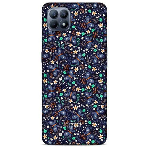 Huawei P40 Lite Kılıf Kelebek Etkisi (8) Baskılı Kılıf Turkuaz Beyaz