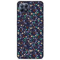 Huawei P40 Lite Kılıf Kelebek Etkisi (8) Baskılı Kılıf Turkuaz Beyaz